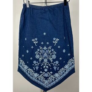 Vintage Y2K Rave Handkerchief Asymmetrical Skirt Paisley Pull On S/M